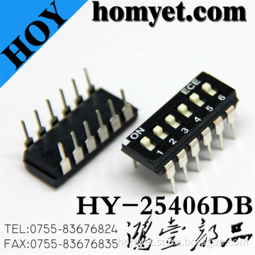 Pitch 2.54mm DIP Switch Slide DIP Switch (HY-25406DB)